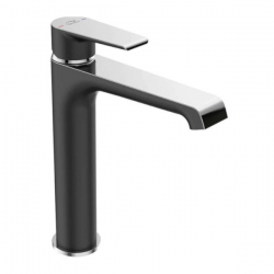 Largo - bateria umywalkowa stojąca nablatowa czarny/chrom