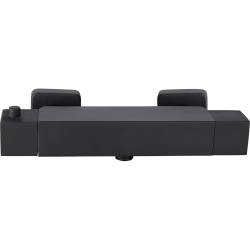 Kvadrato - bateria natryskowa ścienna z termostatem bez zestawu natryskowego czarny BLQ_74TD