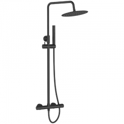 Pretto - kolumna natryskowa z baterią czarna PLP 70OB