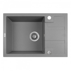 Barbados - zlewozmywak 1-komorowy z półociekaczem szary SBB 513T