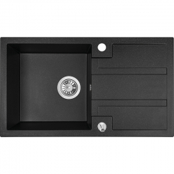 Barbados - zlewozmywak 1-komorowy z ociekaczem czarny SBB 711T