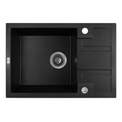 Barbados - zlewozmywak 1-komorowy z półociekaczem czarny SBB 713T