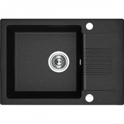 Celia - zlewozmywak 1-komorowy z półociekaczem czarny SBC 713T