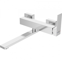 Kvadrato - bateria zlewozmywakowa ścienna chrom BLQ 080V
