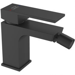 Kvadrato - bateria bidetowa stojąca z korkiem czarny BLQ 732D