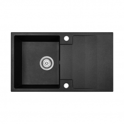 RAB – ZLEWOZMYWAK GRANITOWY 1-KOMOROWY Z OCIEKACZEM czarny SBF 711Y