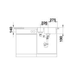 BLANCO DINAS 6 S Stal szczotkowana odwracalny, korek auto.523379