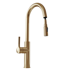 Bateria kuchenna z wyciąganą wylewką Divio Light Gold Mat - Zakup u Producenta - Wysyłka 0 zł - Dostawa nawet w 24h