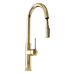 Bateria z wyciąganą wylewką Divio Light Gold - Zakup u Producenta - Wysyłka 0 zł - Dostawa nawet w 24h